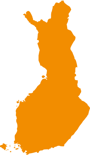 Suomen kartta näyttää, että suomumustesientä voi löytää koko maasta.